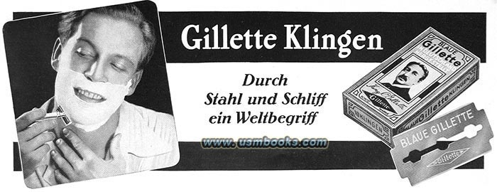 1940 German Gillette razor blade advertising