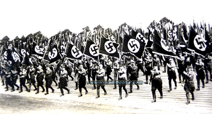 Nazi Party Day Rally swastika flags