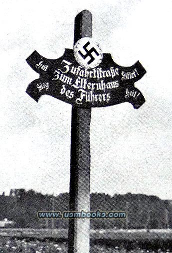 Nazi swastika road sign Leonding