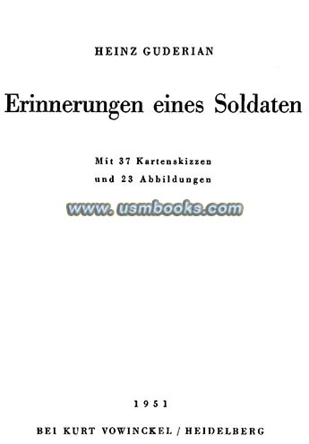 Erinnerungen eines Soldaten, Guderian