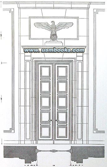 Nazi eagle and swastika architecture drawing